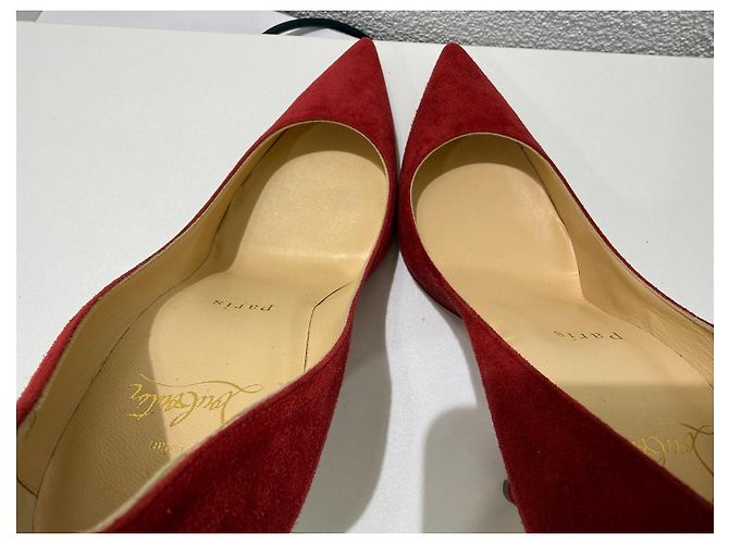 Christian Louboutin Decoltish 100 Décolleté Camoscio Rosso - vista 8