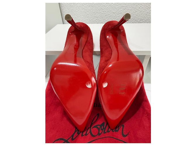 Christian Louboutin Decoltish 100 Décolleté Camoscio Rosso - vista 9