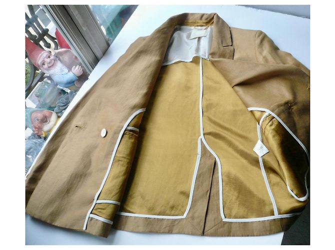 Autre Marque MOMONI Leinenjacke Ocker Beige - Ansicht 3