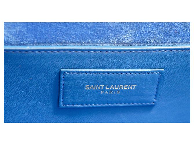 Saint Laurent Cassandre YSL in vernice blu reale - vista 11