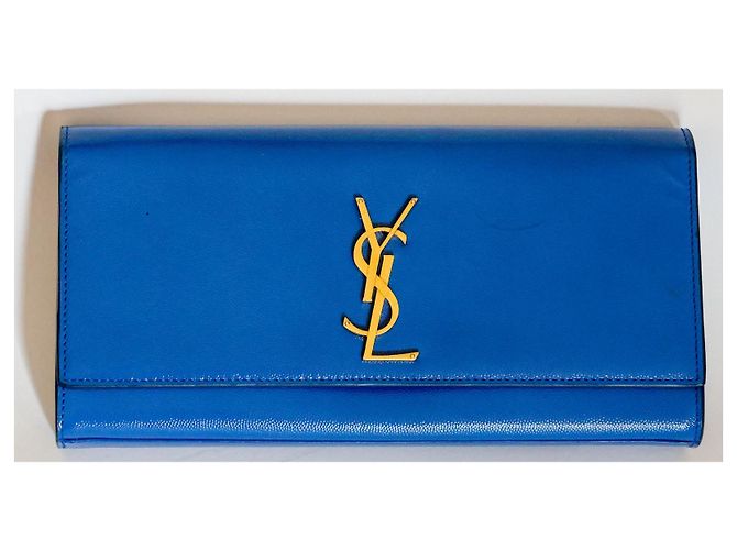 Saint Laurent Cassandre YSL in vernice blu reale - vista 2