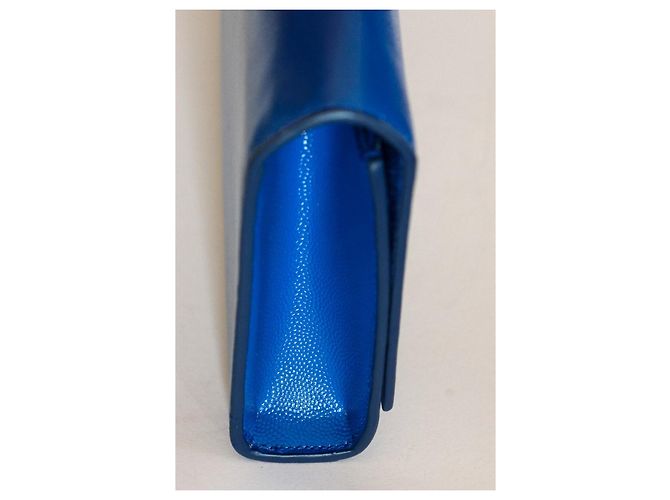 Saint Laurent Cassandre YSL in vernice blu reale - vista 4