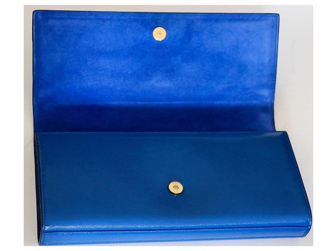 Saint Laurent Cassandre YSL in vernice blu reale - vista 8