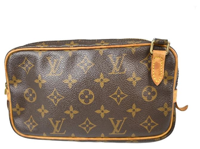 Borsa Louis Vuitton Pochette Marly Bandouliere in Canvas Monogram medium Marrone - vista 2