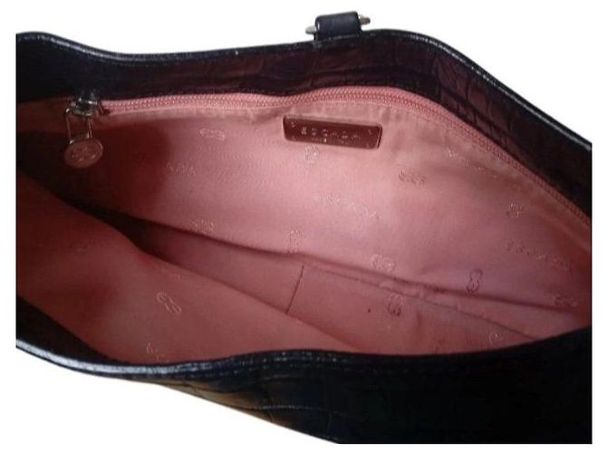 Escada Borsa a tracolla in pelle blu navy stampa coccodrillo Nero - vista 4