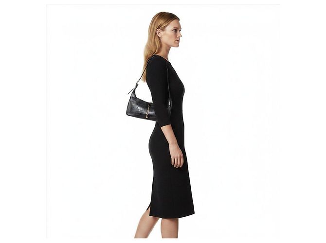 Escada Borsa a tracolla in pelle blu navy stampa coccodrillo Nero - vista 5