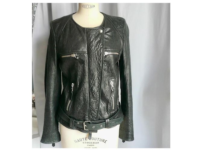 Isabel Marant Bubble Lederjacke aus Lammleder schwarz T36 - Ansicht 2