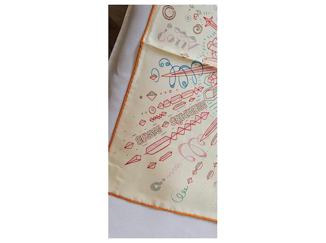 Pañuelo de seda Hermès Multicolor Crudo - vista 4