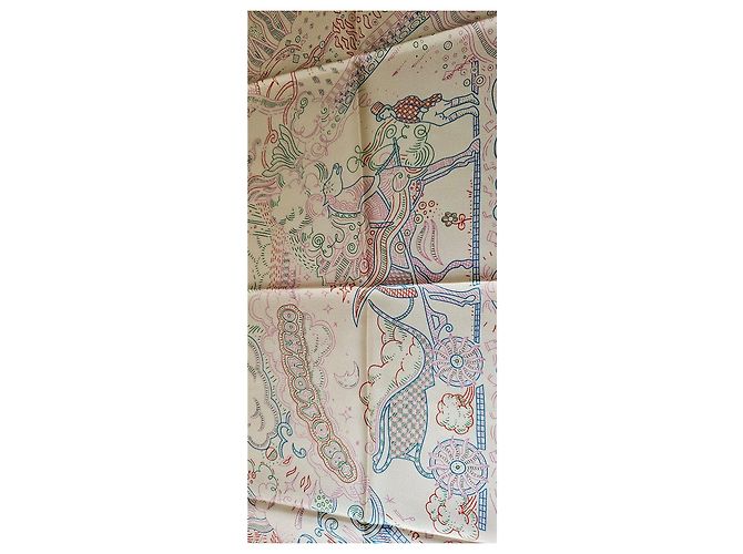 Pañuelo de seda Hermès Multicolor Crudo - vista 5