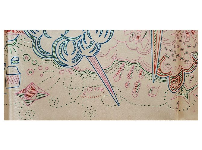 Pañuelo de seda Hermès Multicolor Crudo - vista 7