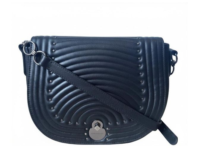 Borsa a tracolla Longchamp in pelle nera Nero - vista 11