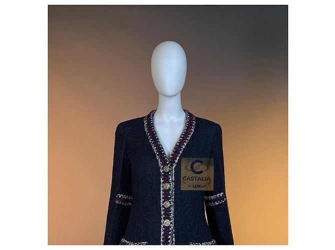 Timeless Chanel Paris / Shanghai Tweed-Jacke Schwarz - Ansicht 3