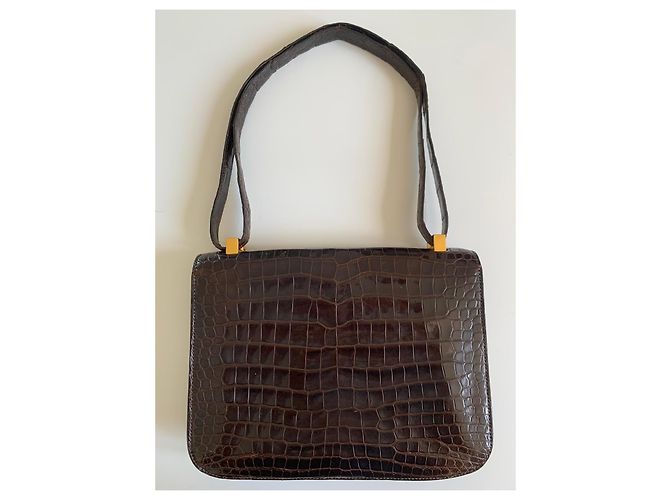 Borsa Hermès Constance in coccodrillo Marrone - vista 8