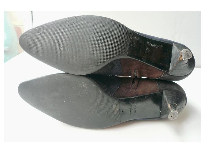 Hermès Stivaletti in scamosciato e pelle T36 Marrone Blu scuro - vista 6