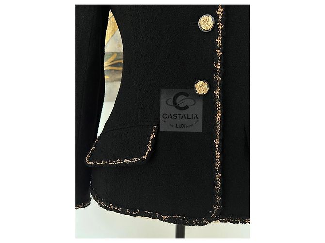 Chanel Paris / Venedig Cruise Collection Tweed-Jacke Schwarz - Ansicht 4
