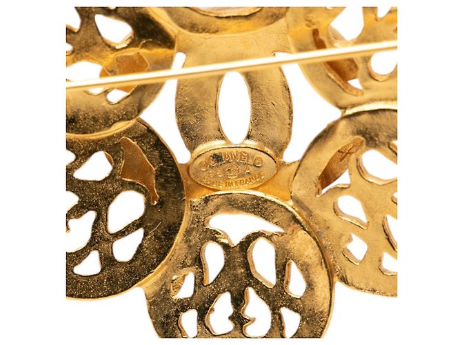 Spilla Vintage Chanel Coco Mark Motivo Fiore D'oro - vista 3