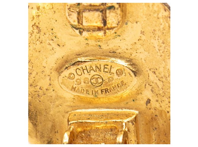 Orecchini tondi vintage Chanel Coco Mark D'oro - vista 3