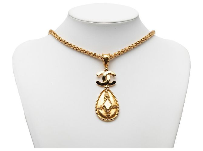 Collana Chanel Vintage Coco Mark Rogue Chain D'oro - vista 6