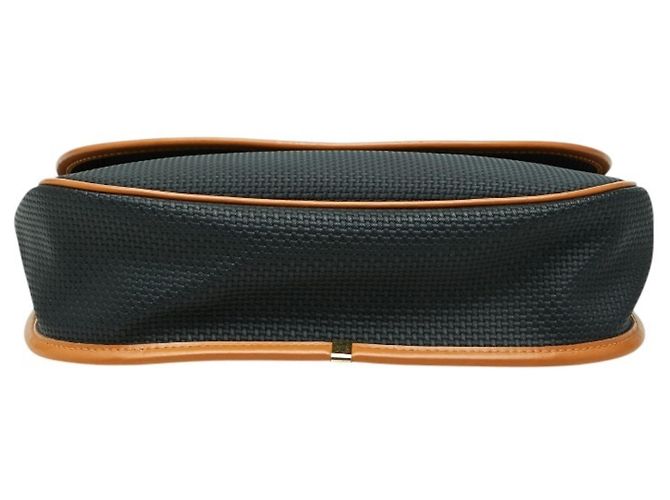 Borsa a tracolla in pelle marrone e blu navy Saint Laurent - vista 3