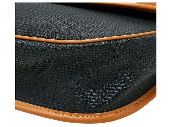 Borsa a tracolla in pelle marrone e blu navy Saint Laurent - vista 4