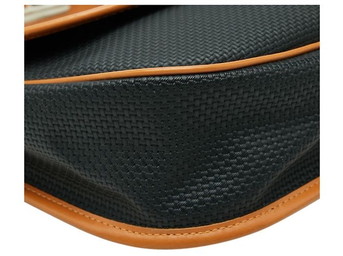 Borsa a tracolla in pelle marrone e blu navy Saint Laurent - vista 5