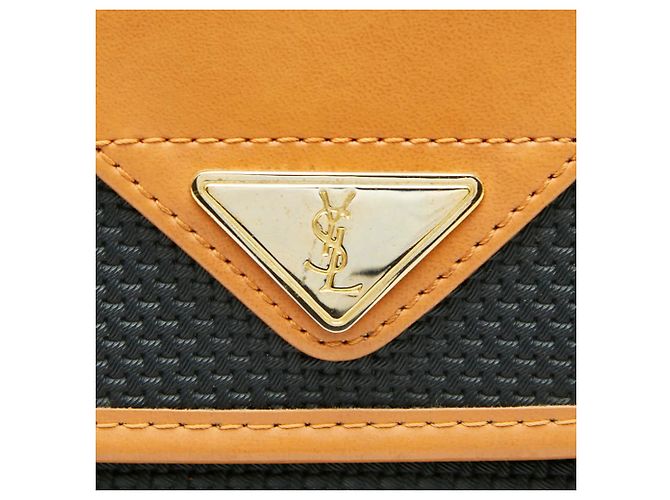 Borsa a tracolla in pelle marrone e blu navy Saint Laurent - vista 7
