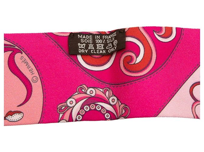 Foulard Hermès Twilly Festival des Amazones Rosa - vista 5