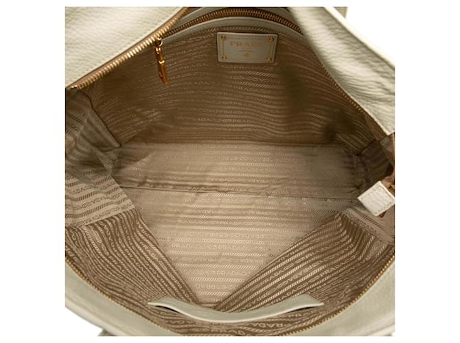 Prada Triangle Logo Plate Tote Bag Weiß Grün - Ansicht 4