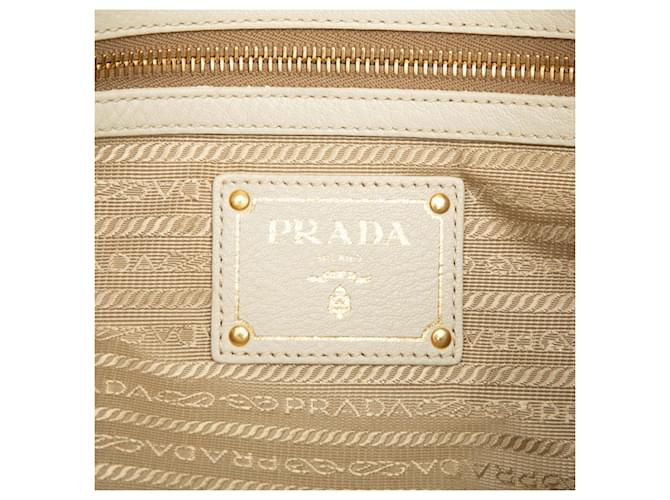 Prada Triangle Logo Plate Tote Bag Weiß Grün - Ansicht 5