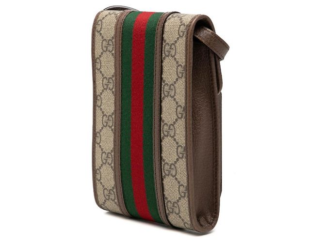 Borsa a tracolla Gucci GG Supreme Ophidia Marrone Beige - vista 2