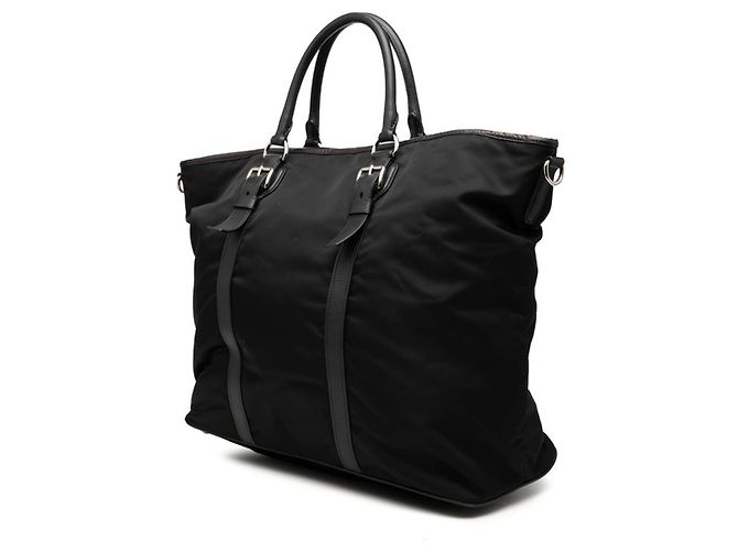 Borsa a mano/Borsa a tracolla con placca logo Triangle Prada Nero - vista 2