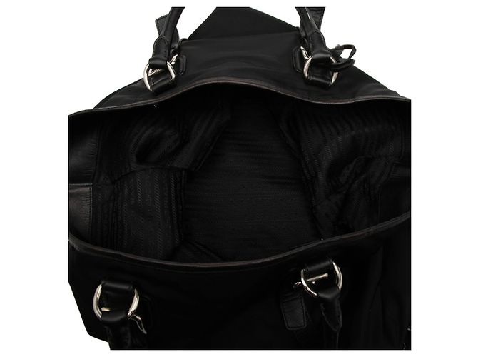 Borsa a mano/Borsa a tracolla con placca logo Triangle Prada Nero - vista 4