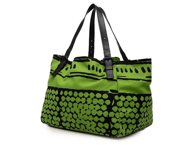 Borsa Tote Bottega Veneta Vache Bubble Print Nero Verde - vista 2