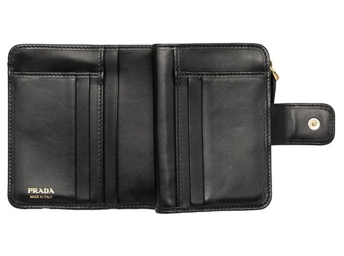 Portefeuille pliable avec logo Triangle Prada Noir - vue 5
