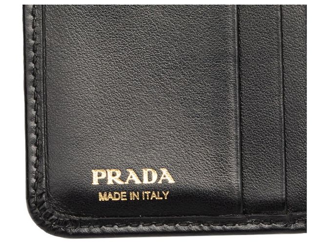 Portefeuille pliable avec logo Triangle Prada Noir - vue 7