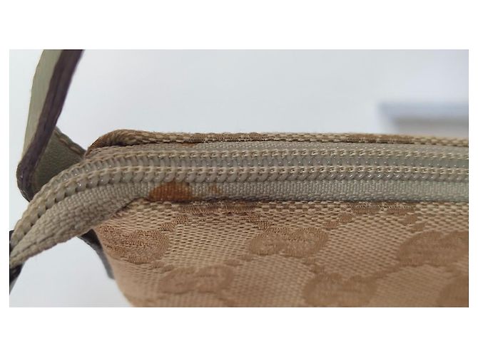 Sac bandoulière Gucci GG Supreme Beige et Vert Marron clair - vista 11