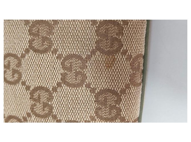 Sac bandoulière Gucci GG Supreme Beige et Vert Marron clair - vista 14
