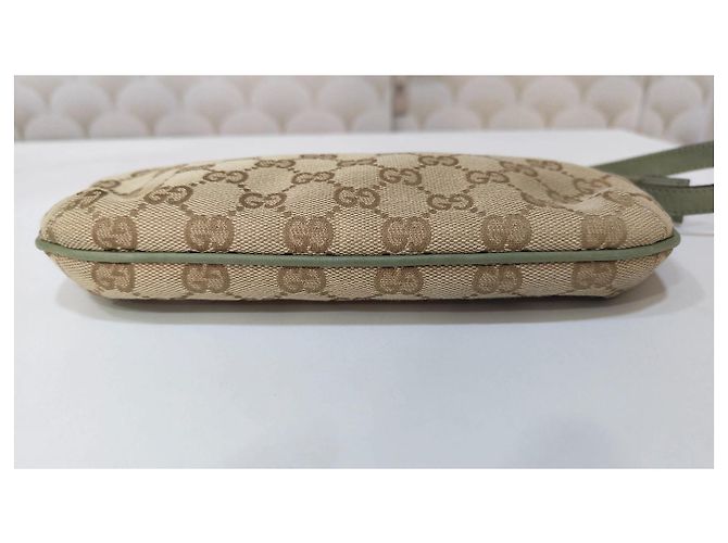 Sac bandoulière Gucci GG Supreme Beige et Vert Marron clair - vista 6