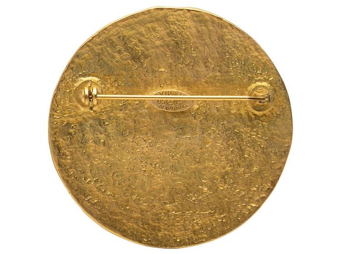 Timeless Chanel Coco Mark Vintage Rund Brosche Golden - Ansicht 2