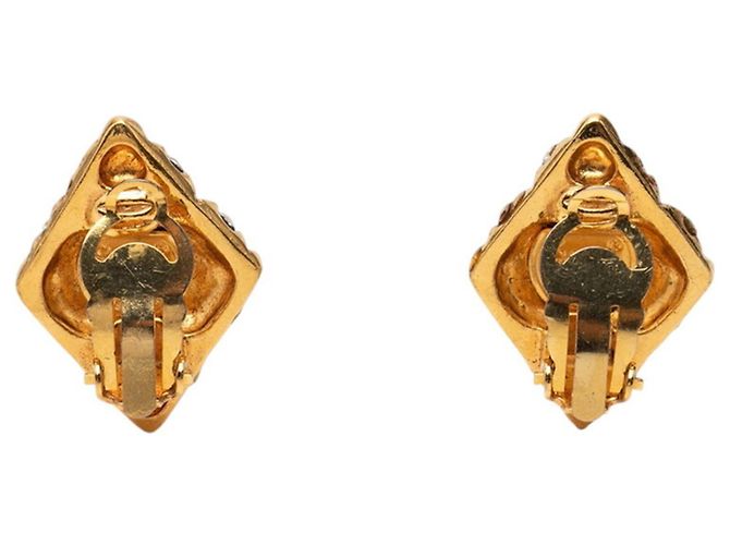 Orecchini a clip Chanel placcati oro e strass D'oro - vista 2