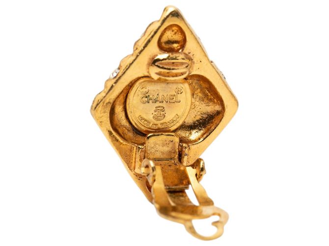 Orecchini a clip Chanel placcati oro e strass D'oro - vista 3