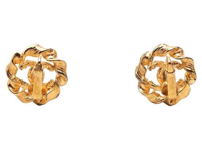 Orecchini a clip tondi Chanel Coco Mark in Oro D'oro - vista 2