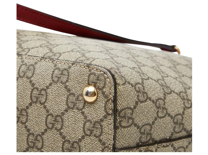 Borsa Tote Gucci GG Supreme Rosa Rosso Beige - vista 6