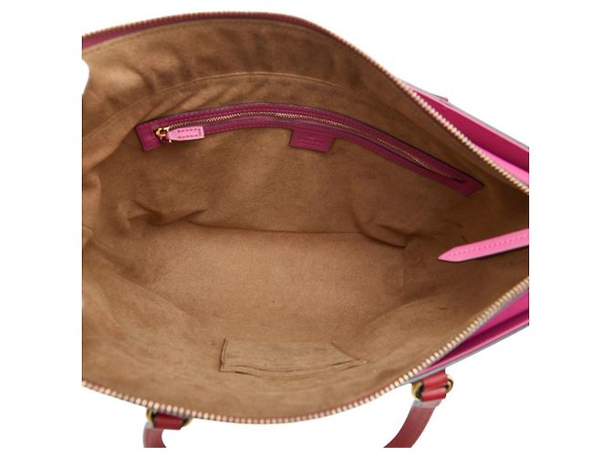 Borsa Tote Gucci GG Supreme Rosa Rosso Beige - vista 8