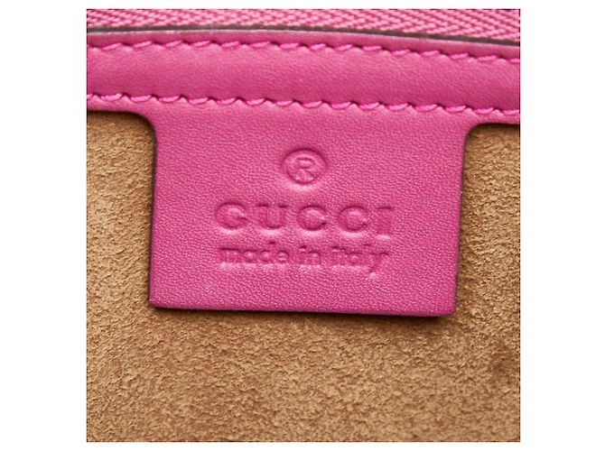Borsa Tote Gucci GG Supreme Rosa Rosso Beige - vista 9