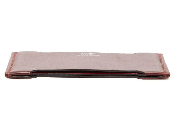 Hermès Hermes Manhattan Card Case in Bordeaux Leather Red Dark red - view 3