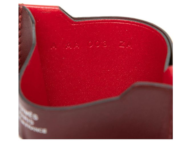 Hermès Hermes Manhattan Card Case in Bordeaux Leather Red Dark red - view 4
