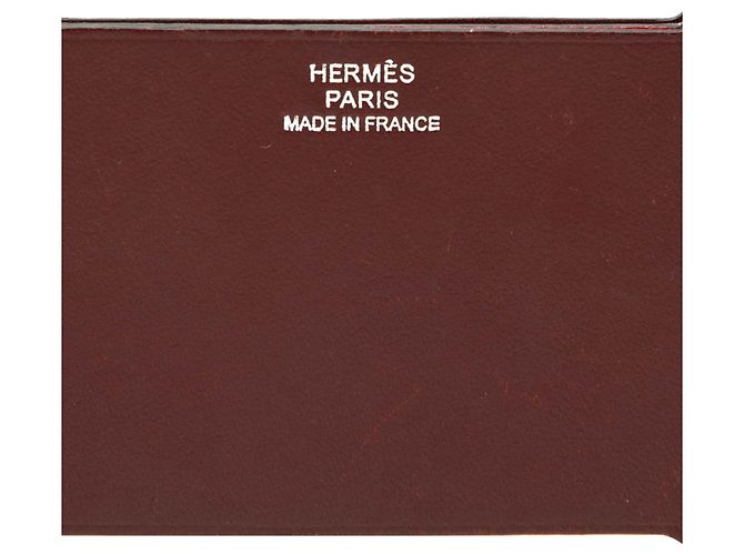 Hermès Hermes Manhattan Card Case in Bordeaux Leather Red Dark red - view 5