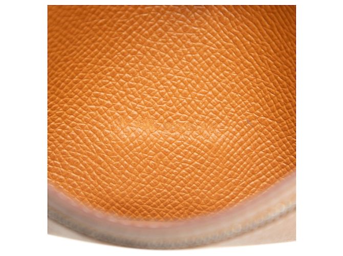 Hermès Portafoglio lungo bi-fold Hermes Bearn Soufflé Marrone Argento Cognac - vista 7