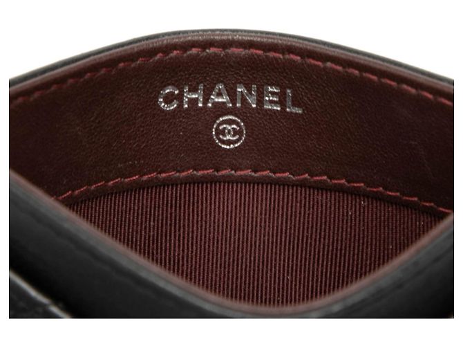 Tarjetero de piel de cordero negro Chanel - vista 5